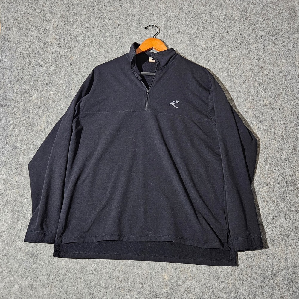 RONO Innovations Mens Black 1/4 Zip Long Sleeve Pullover Golf Medium?